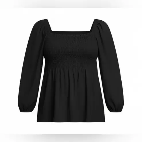 Motherhood NWT - Smocked Babydoll Black Top.
