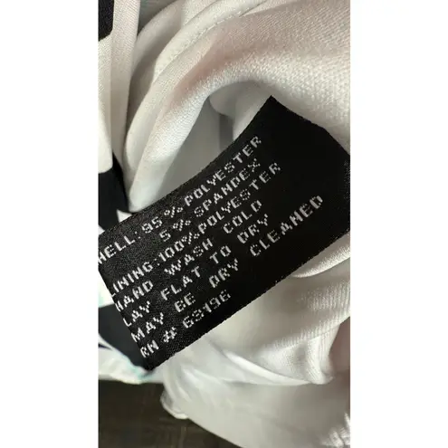 Ivy + Blu Women faux wrap side tie large palm leaf print dress size 4 White