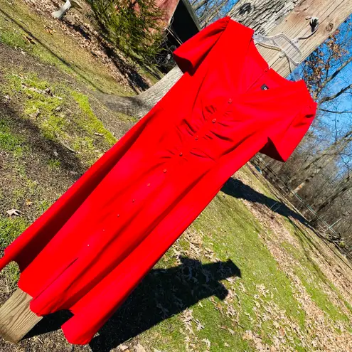 DKNY Size 4 Cherry Red Maxi Dress