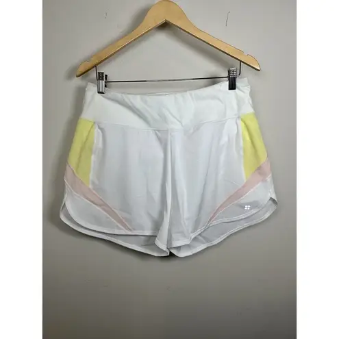 Sweaty Betty  Women's Size Large High Rise Track Speed White 3" Running Shorts