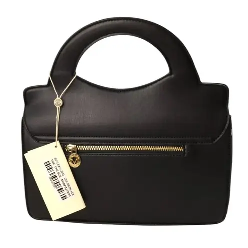 Valentino Orlandi cross body bag vegan leather with gold hardware NWT Black