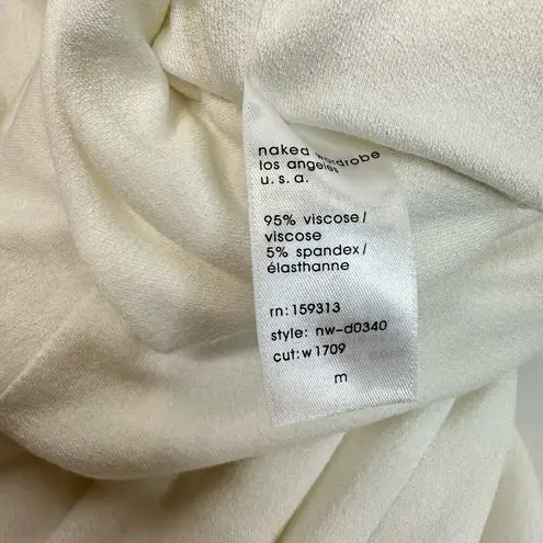 Naked Wardrobe NEW Bodycon Cutout Long Sleeve Mini Dress White Size Medium