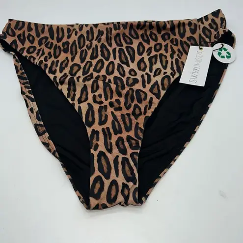 Swiminista Fabulous High Waist Bikini Bottom In Leopard Size XL