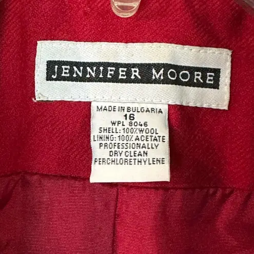 Jennifer Moore  Red Wool Blazer Size 16