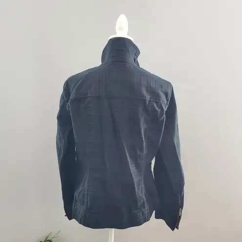 Jones New York  Signature Black Zip-Up Checkered Print Jacket L - Image 2