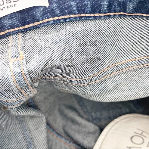 MOUSSY Vintage Denim Lancaster Tapered Distressed Jeans Blue Size 24