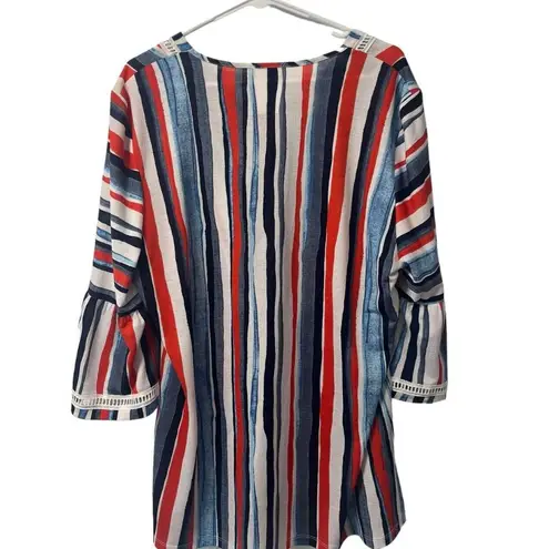 Zoe Tunic Top SIze XXL Colorful Lightweight Summer Bell Sleeves Preppy Travel