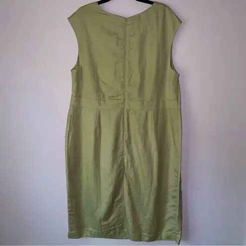 Jessica London Size 20 Midi Shift Dress Linen Blend Tan