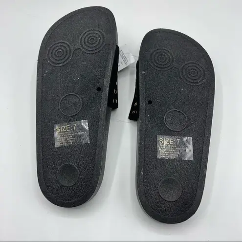 Mixit Womens Embellished Pearl Style Pool Slide Shoes Sz 7