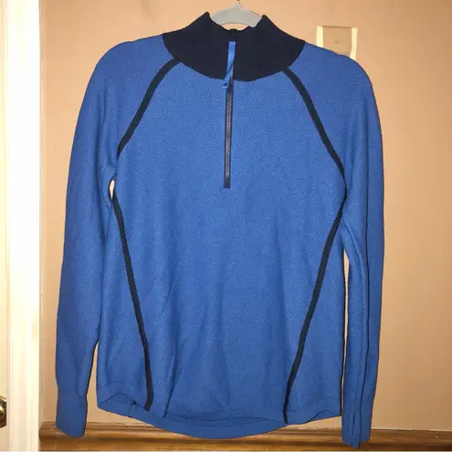 LL Bean Women's Honeycomb Merino Wool Blend Sweater Quarter