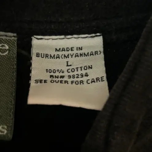 VTG 90s Y2K Onque Black Full Zip Jacket Embroidered Cabin & Fall Leaves Sz Large