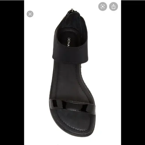 Donald Pliner Donald J Pliner Gelda Sandals Neoprene Ankle Patent Leather Black Size 6 Chic