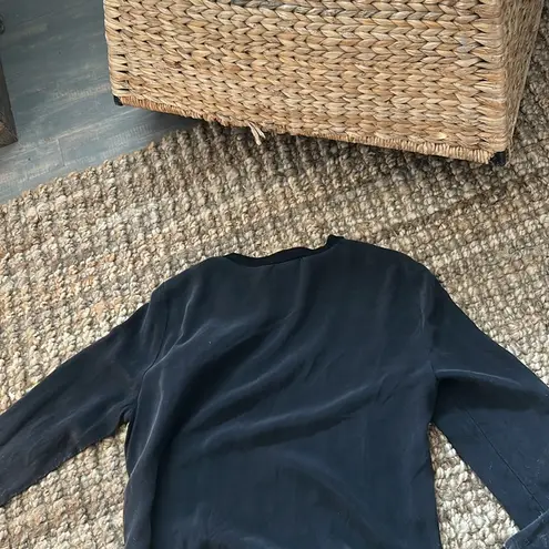 Fifteen Twenty Black and Yellow Sheer Bird Print LS Blouse Size Small