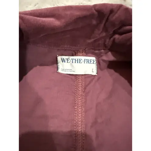 Free People NWT $178 ‎ Jayde Cord Flare Jumpsuit Wine L Cottagecore Western Retro - Image 11