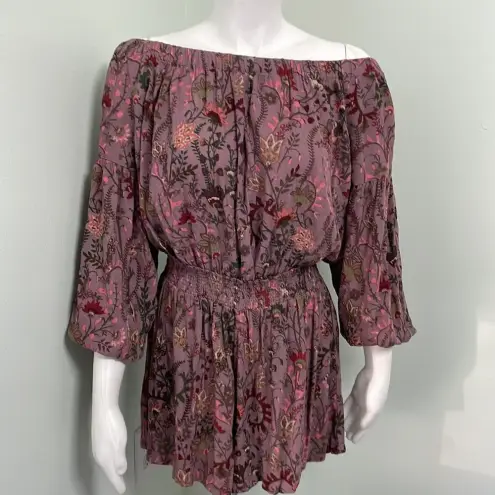 Free People  Pretty And Free Romper in mauve color combo size large