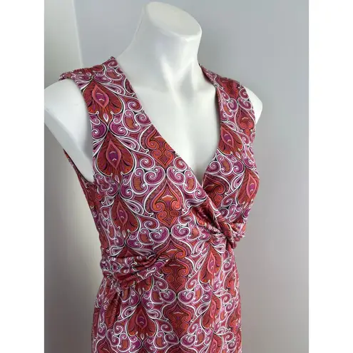 prAna Athletic Casual Dress Orange Pink Paisley Pattern Large Vacation
