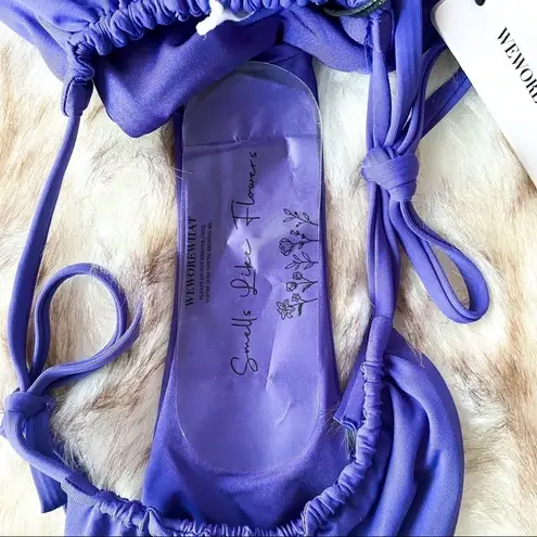 We Wore What Ruched Bandeau Bikini Sapphire Blue XS NWT