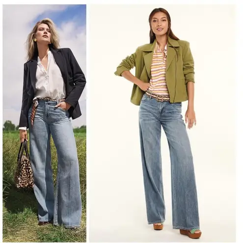 CAbi  Ashbury 70s Wide Leg High‎ Rise Jeans Spring 2024
Style #6491L Size 14 Long - Image 3