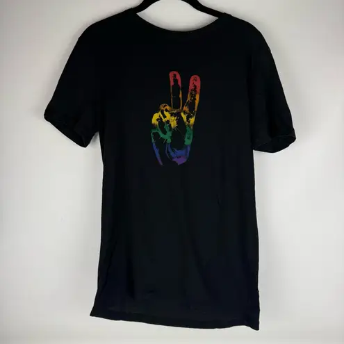 John Varvatos USA Graphic Tee – XS – Black Rainbow Peace Sign