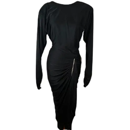 Night Moves New York Vintage Black Evening Cocktail Rhinestones Dress Size 7/8