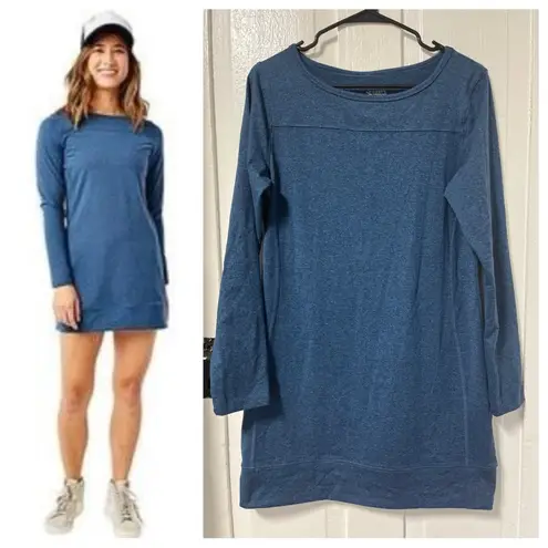 Carve Designs Mini Performance Long sleeve Space Dye blue dress size medium