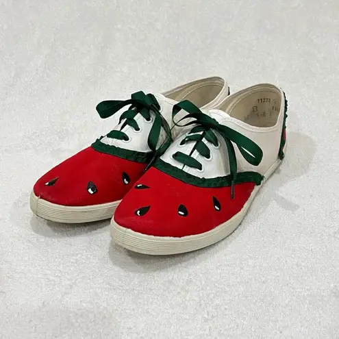 Watermelon Canvas Handmade Sneakers Size 8 Red