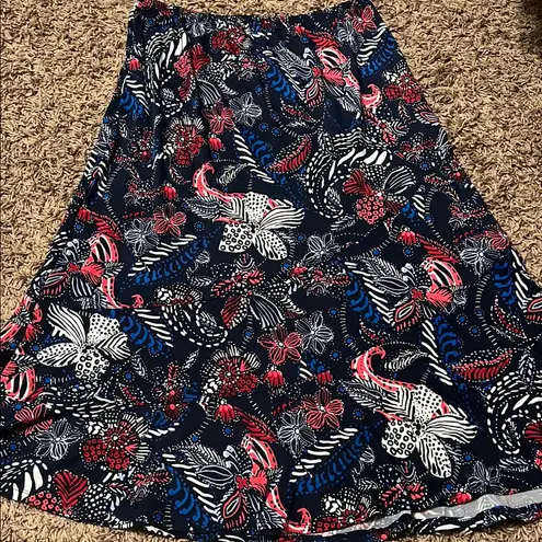 Ny Collection A-Line Midi Skirt in Blue and Red for Resort Wear