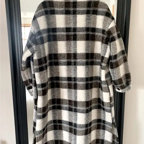 Flannel Plaid Long Jacket Size M