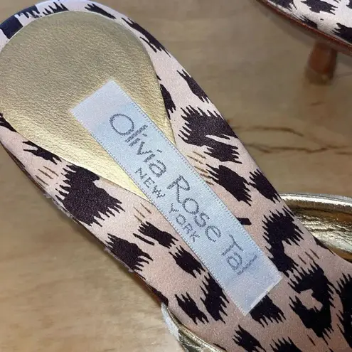 Olivia Rose Tal Velvet Kitten Heel Slides Mule twist knot accent Size 5 Light Sa Green