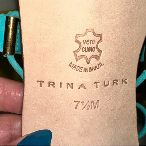 Trina Turk 1096.  Evelyn Sandals in Aqua 7.5