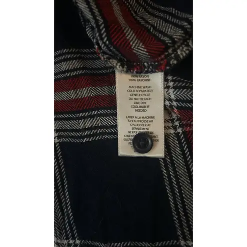 BeachLunchLounge  Plaid High Low Long Sleeve Shirt/Dress S Beach Coverup Academia