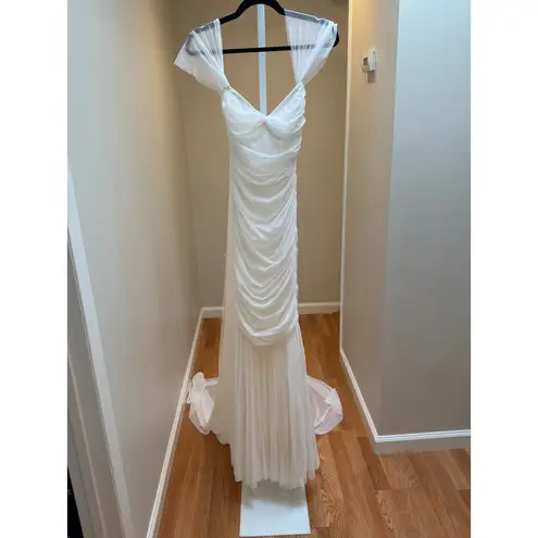 Norma Kamali Walter Fishtail Maxi Gown size XS White