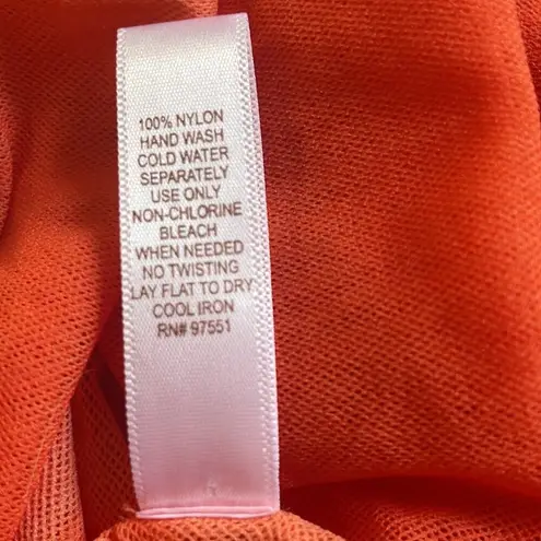 Sweet Pea by Staci Frati Orange Chiffon Summer Maxi Dress Split Front Resortwear Size M