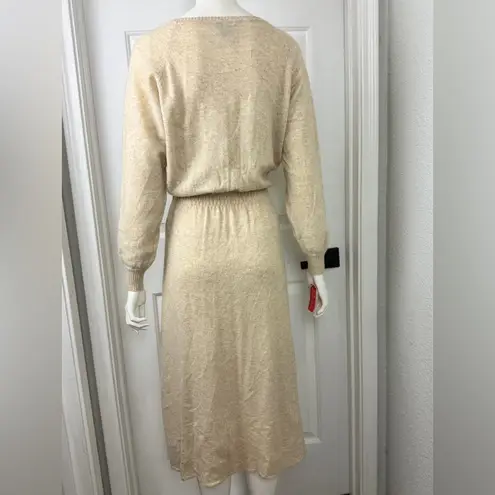 Neiman Marcus Francesca For Damon 90’S 100% Cashmere Beige Long Sleeve Dress S Large