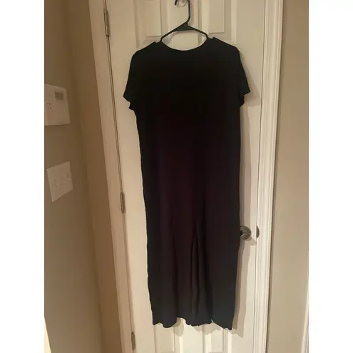 Anthony Thomas Melillo (ATM) Midi Dress, Soft, Comfy in Black, Short sleeve. A48 Black Size M