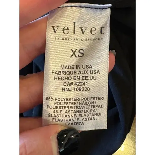 Velvet Graham And Spencer Black Jersey Knit Short Split Sleeve Mini Dress XS