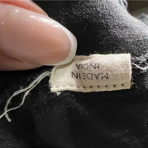 Meg by design Black Nzuri Linen Deep V Neck Ruched Lagenlook Tunic Size undefined