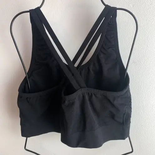 Bebe  Black Mesh Crossback Sports Bra Size 1X