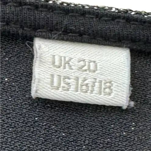 Boden Black & Silver Sparkle Twist Front Jersey Dressy Top US Size 16/18