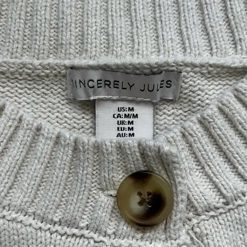 Sincerely Jules Cream Matching Cardigan Cropped Sweater Set Cozy Warm Winter M Size M