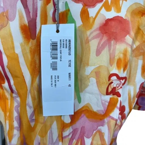 NWT Marni Women's Nectarine Waterfall Comp Poplin Dress Size 42 IT Orange