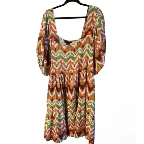 Ashley Stewart Women's Square Neck Printed Gauze Dress Size 18/20 Oversized NWT