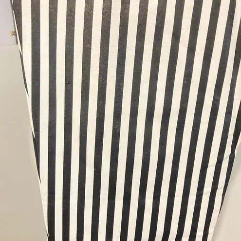 NEW Maison 9 Paris women's XS striped stretchy pleather elastic waist pants NWD Black