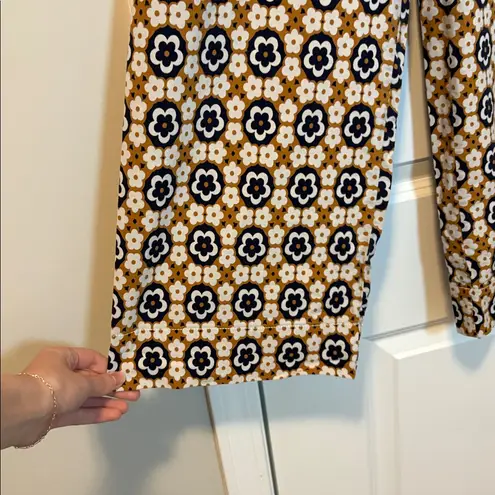 Maeve Anthropologie Colette Cropped Wide Leg Pants 70s Floral Hippie Sz 27 p