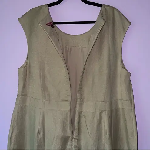 Jessica London Size 20 Midi Shift Dress Linen Blend Tan