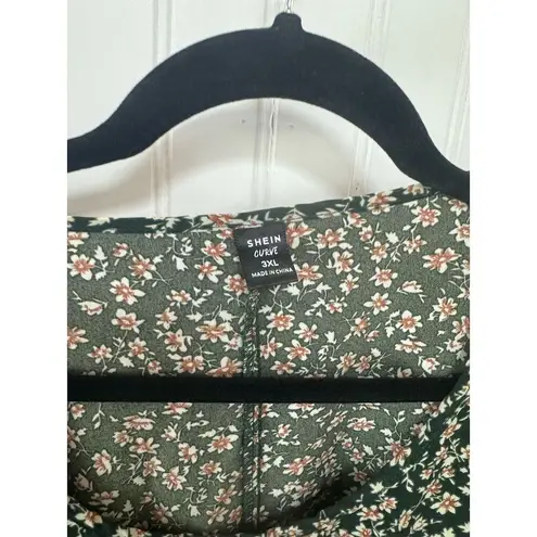 SheIn  Curve Women's Plus Size Floral Print Blouse 3XL Multicolor Long Sleeve