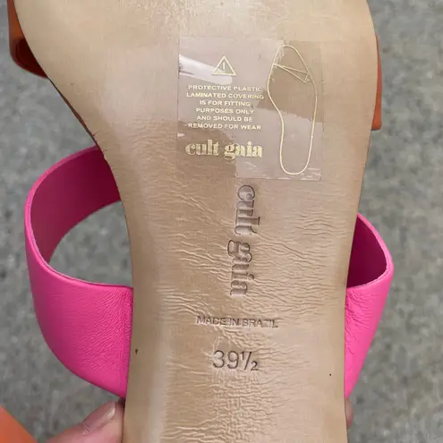 Cult Gaia Roksana colorblock leather sandal in flamingo multi size IT 39.5 NEW