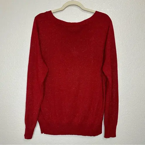 Lane Bryant  Red Metallic V-neck Sweater