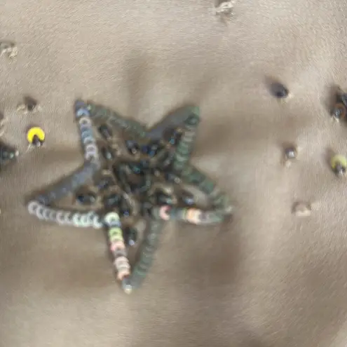 Free People  sheer bush Embellished Star Top sz S