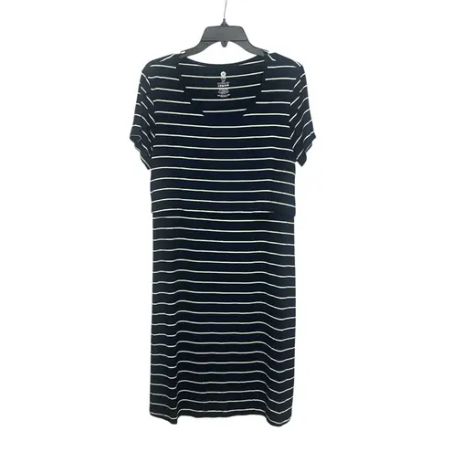 Kindred Bravely Eleanora Bamboo Maternity And Nursing Dress Size XL Navy Stripe Blue